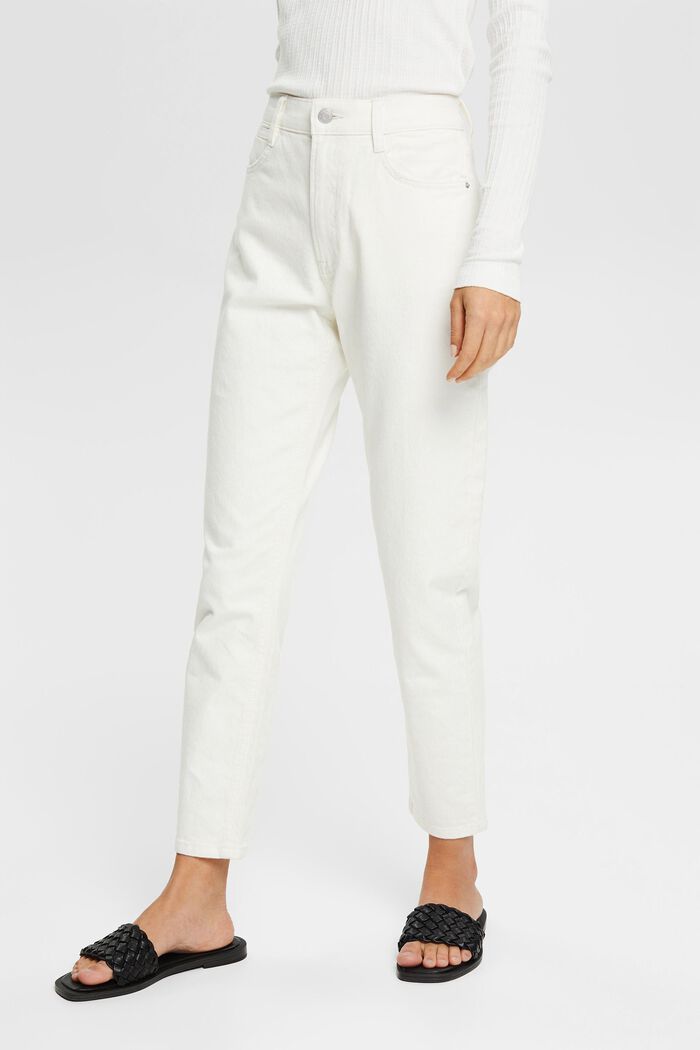 Mom-Fit-Jeans aus Baumwolle, OFF WHITE, detail image number 0