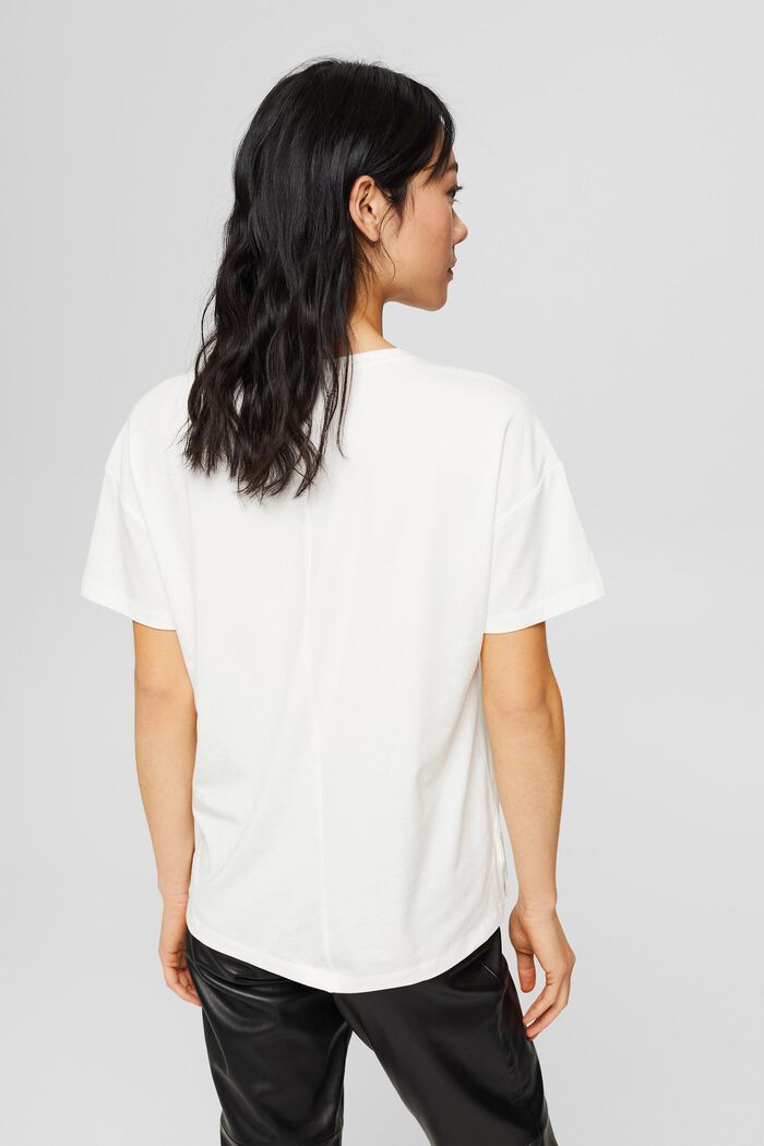T-Shirt mit Print aus Bio-Baumwoll-Mix, OFF WHITE, detail image number 3