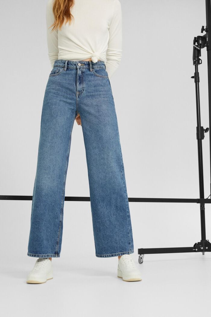 Jeans mit weitem Bein, 100% Bio-Baumwolle