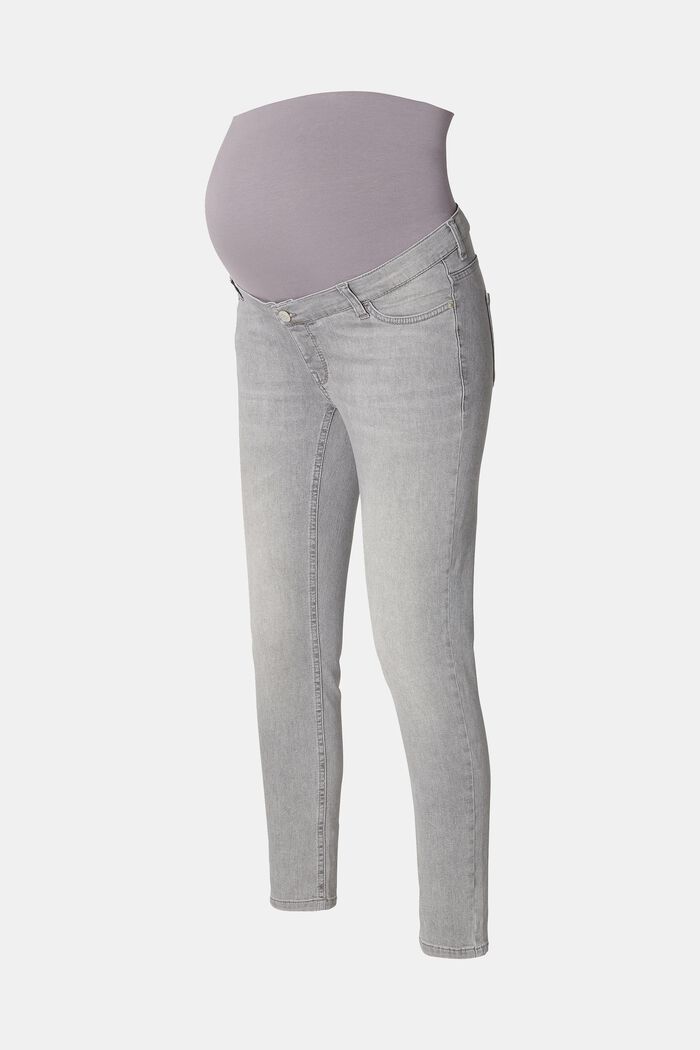Schmal geschnittene Jeans mit Überbauchbund, GREY DENIM, detail image number 5