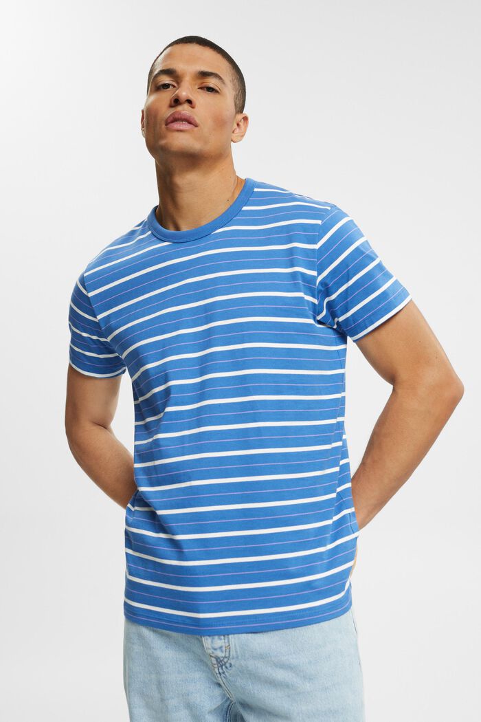Gestreiftes T-Shirt, BLUE, detail image number 0