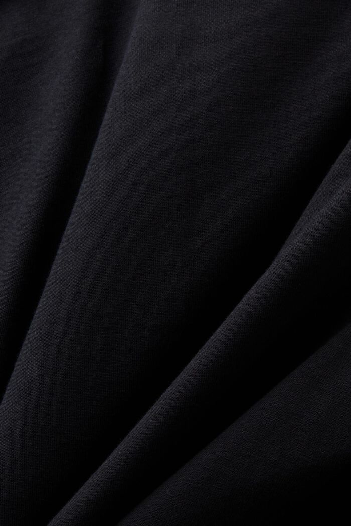 T-Shirt aus Pima-Baumwolle mit Rundhalsausschnitt, BLACK, detail image number 5