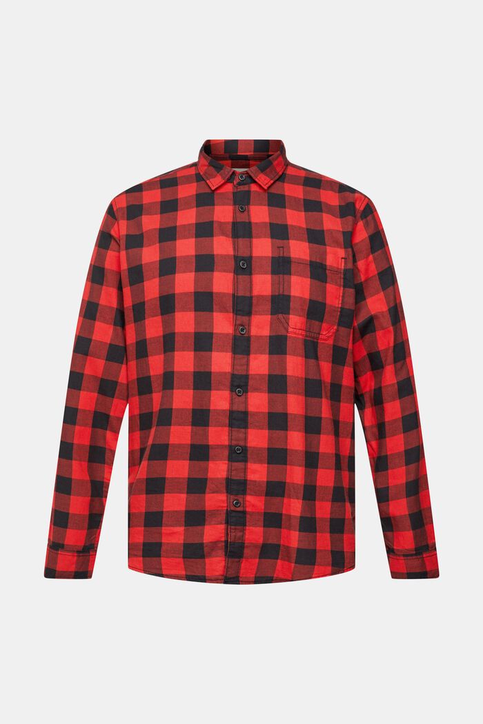 Flanellhemd mit Vichy-Karo, nachhaltige Baumwolle, RED, detail image number 5