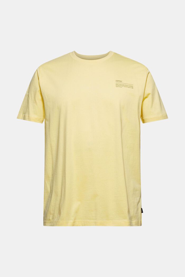Jersey-T-Shirt mit Print, 100% Bio-Baumwolle, LIGHT YELLOW, overview