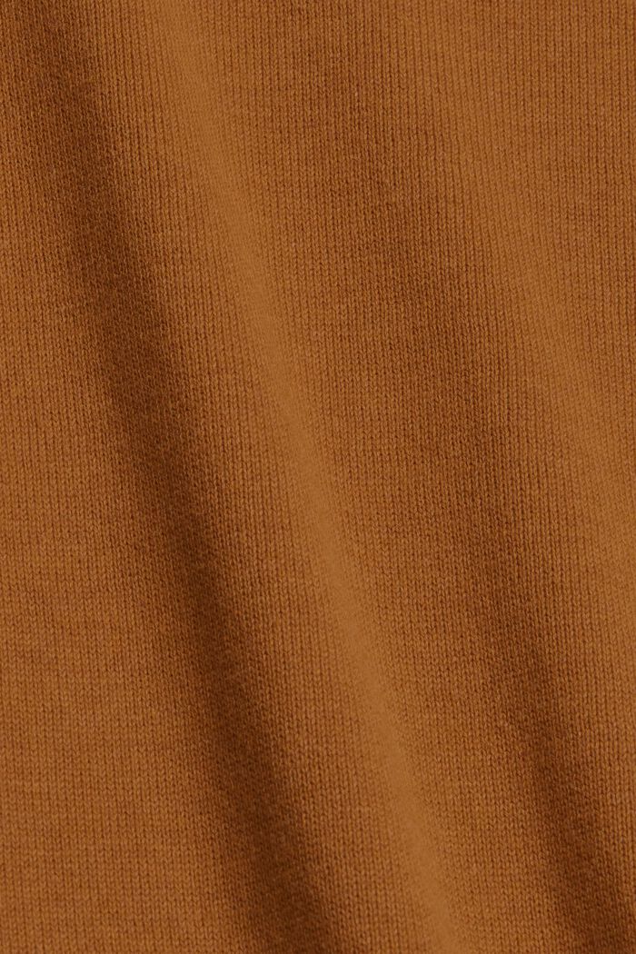 Rundhals-Pullover aus Pima-Baumwolle, CAMEL, detail image number 4