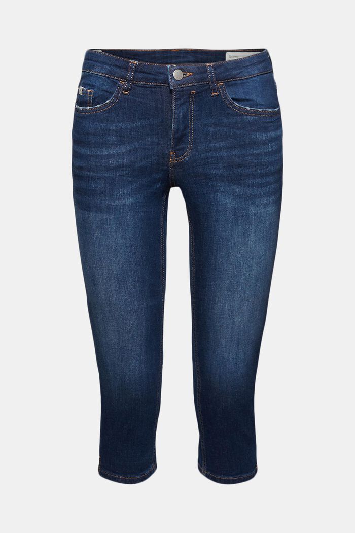 Capri-Jeans aus Organic Cotton, BLUE DARK WASHED, detail image number 0