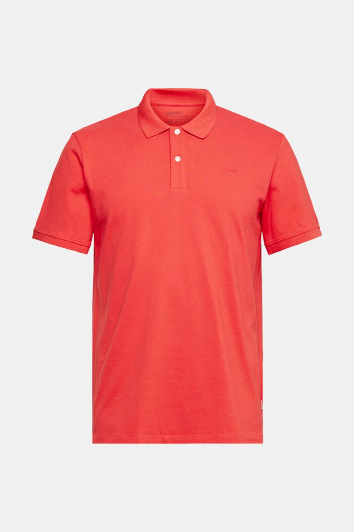 Piqué-Poloshirt aus Baumwolle, CORAL RED, detail image number 2