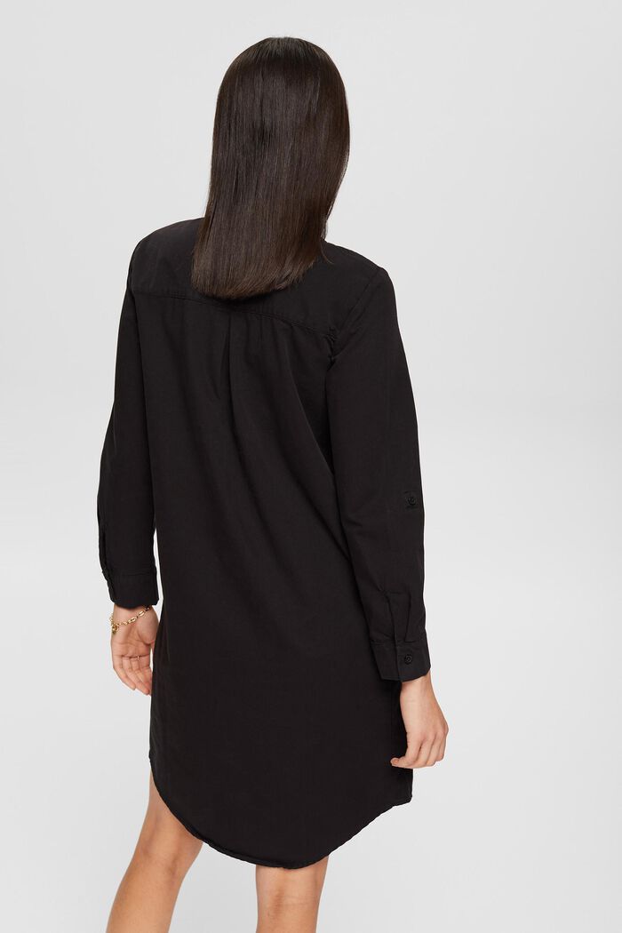 Canvas-Kleid aus 100% Pima-Baumwolle, BLACK, detail image number 3