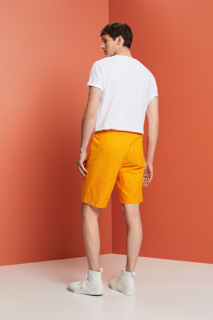 Gemusterte Pull-on-Shorts, Baumwollstretch, BRIGHT ORANGE, detail image number 3