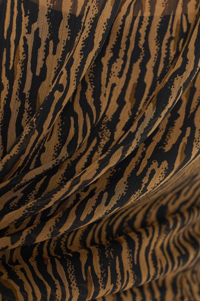 Chiffonbluse mit Animal-Print und Top, CAMEL, detail image number 4