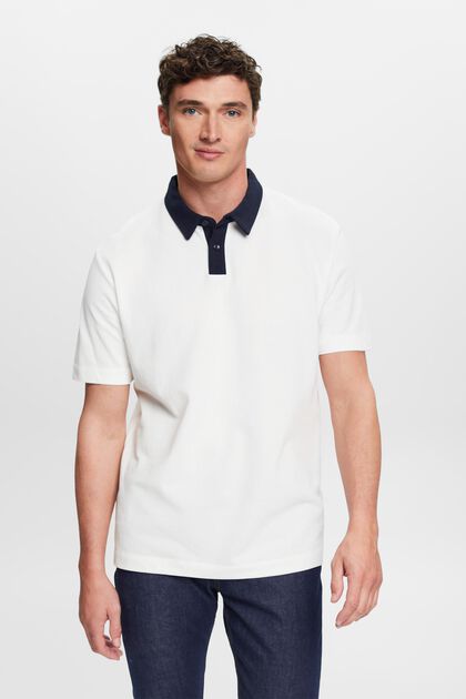 Poloshirt aus Baumwoll-Piqué, OFF WHITE, overview