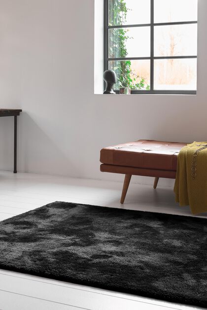 Hochflor-Teppich im unifarbenen Design, BLACK, overview