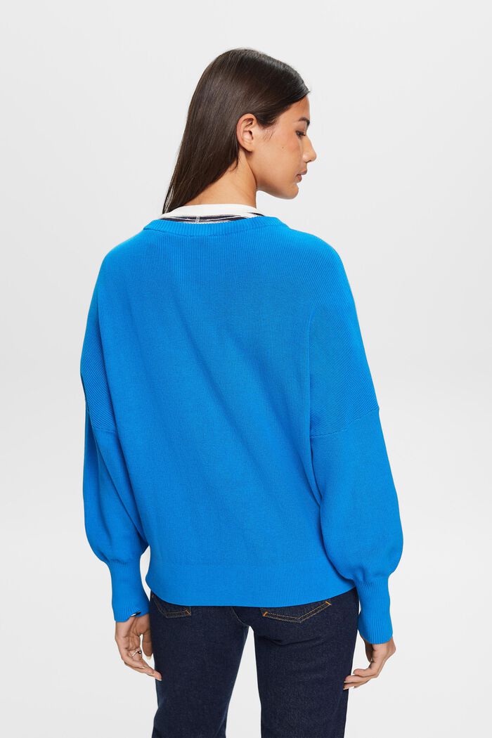 Pullover mit Fledermausärmeln, 100 % Baumwolle, BLUE, detail image number 3