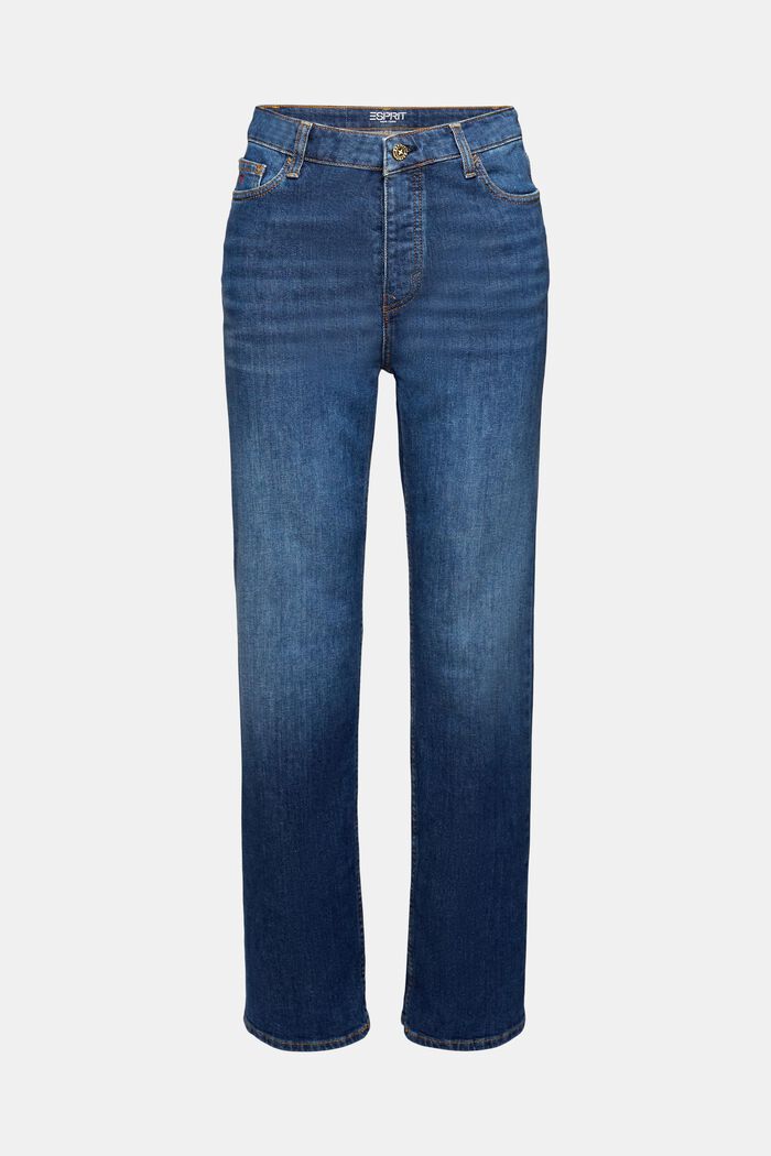 Retro-Jeans mit gerader Passform und hohem Bund, BLUE LIGHT WASHED, detail image number 6