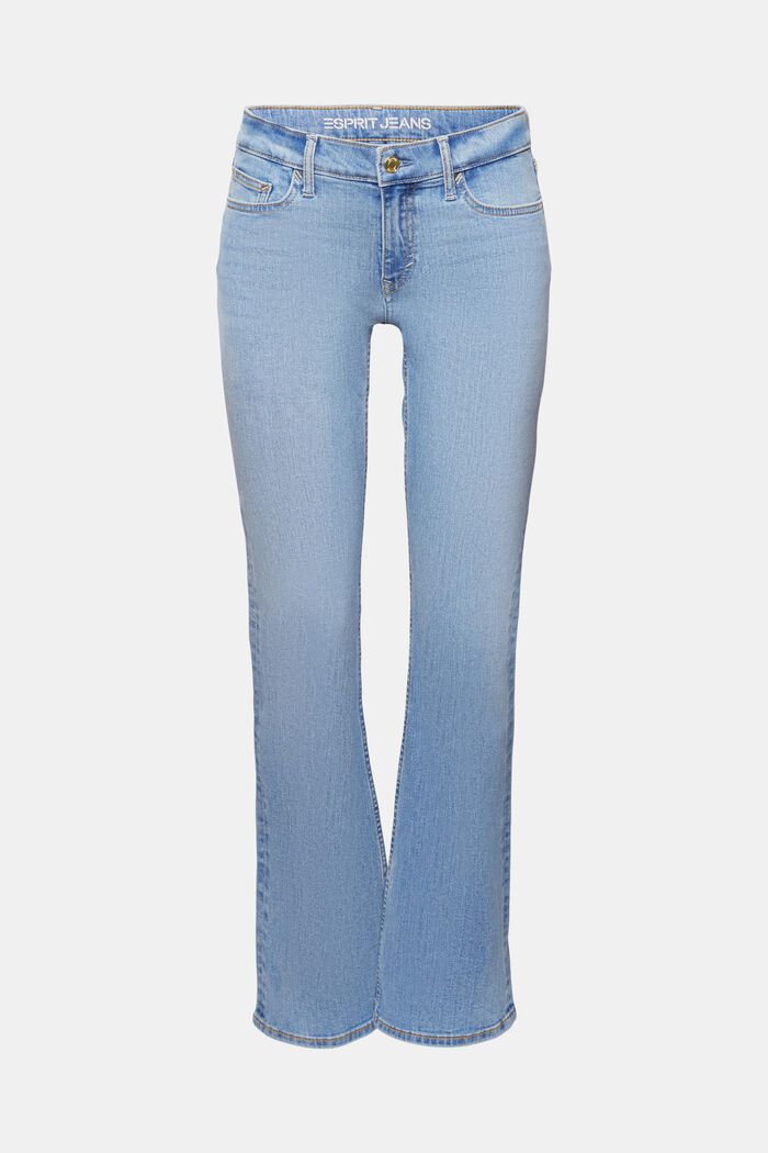 Bootcut Jeans mit mittelhohem Bund, BLUE LIGHT WASHED, detail image number 7
