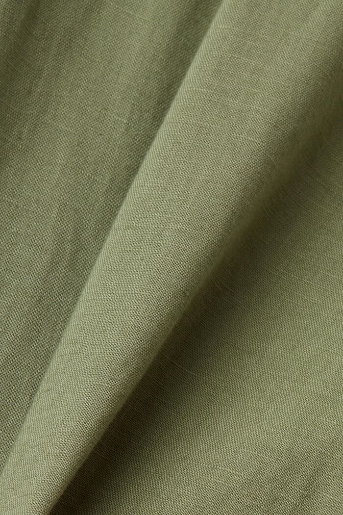 Button-Down-Hemd aus Baumwolle und Leinen, LIGHT KHAKI, detail image number 5