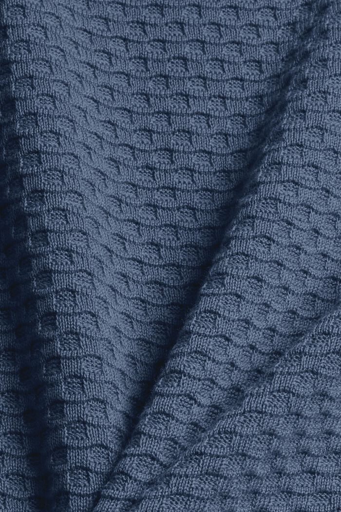 Pullover mit Waffelstruktur, 100% Baumwolle, GREY BLUE, detail image number 4