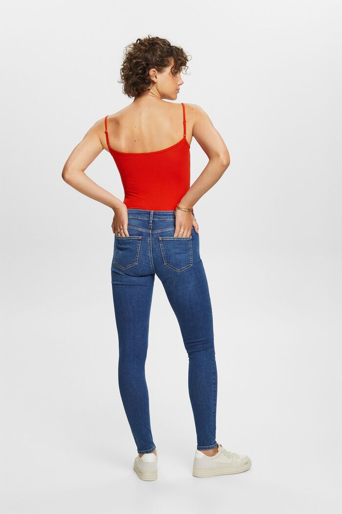 Skinny Jeans mit mittlerer Bundhöhe, BLUE MEDIUM WASHED, detail image number 3