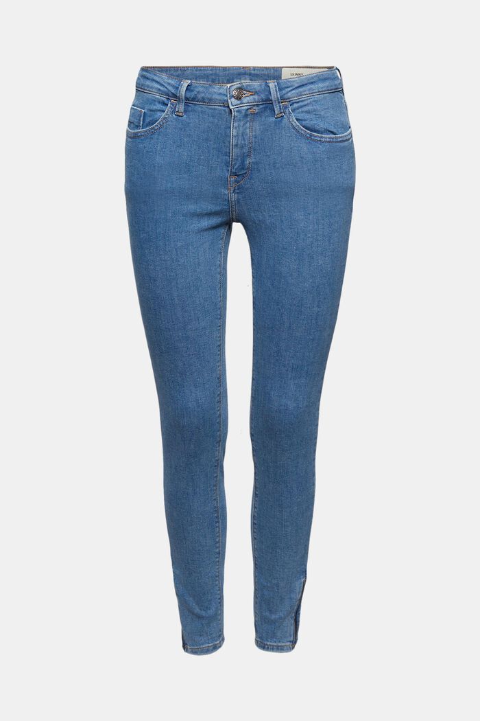 Stretch-Jeans mit Zipper-Detail