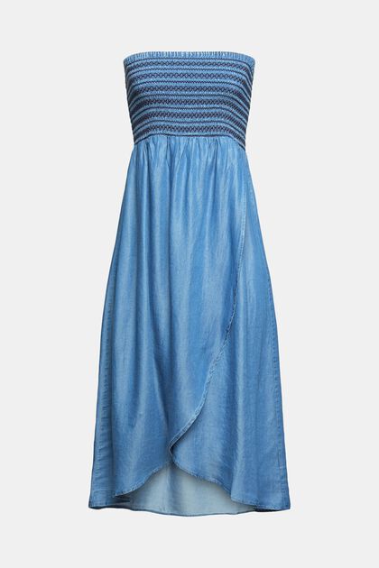 Bandeau-Kleid in Denim-Optik, BLUE, overview
