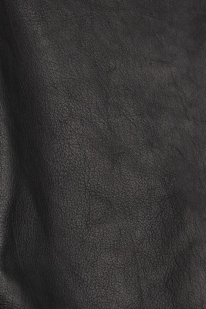 Aus Leder: Cropped Hose, BLACK, detail image number 4