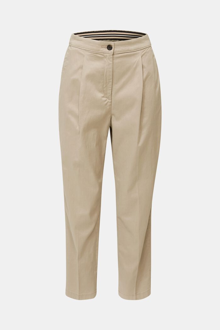 Mit TENCEL™: Pants mit Bundfalten, BEIGE, detail image number 0