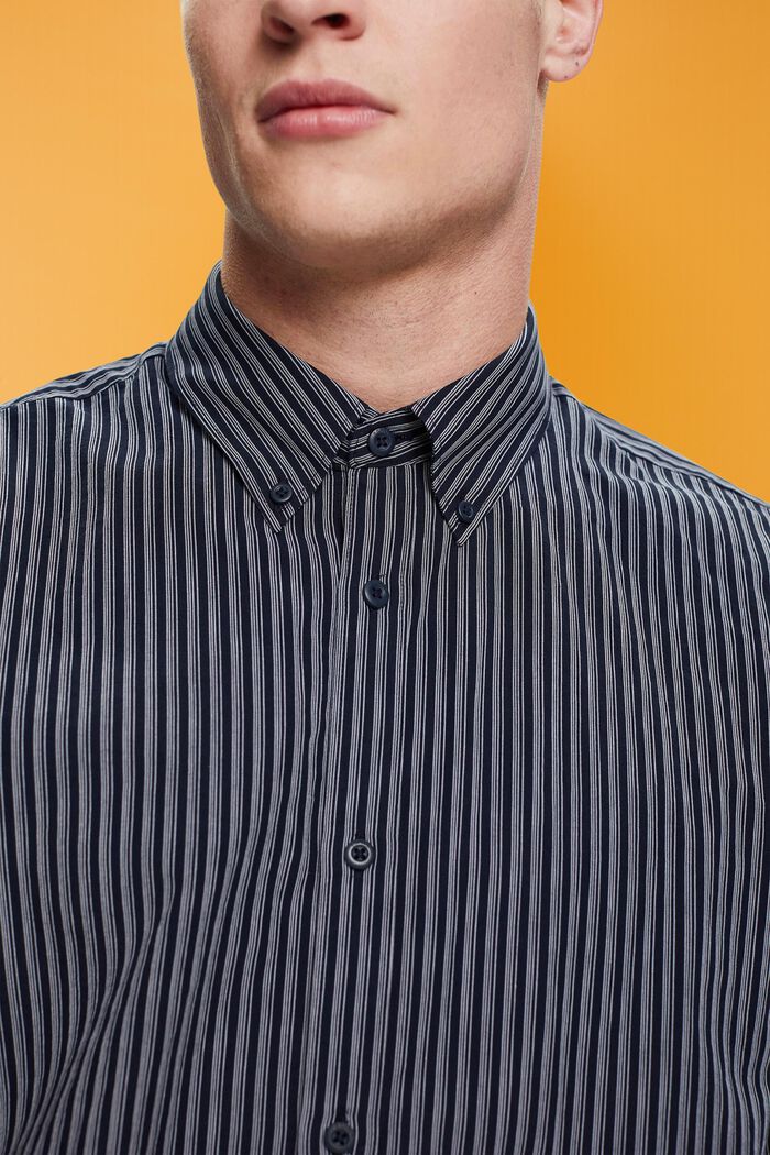 Gestreiftes Hemd aus nachhaltiger Baumwolle, NAVY, detail image number 2