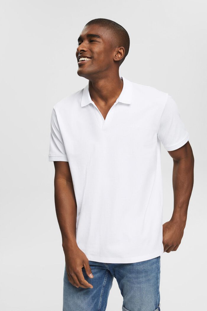 Piqué-Poloshirt aus Baumwolle, WHITE, detail image number 0
