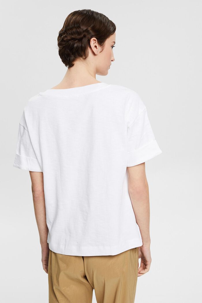 T-Shirt mit V-Ausschnitt, WHITE, detail image number 3
