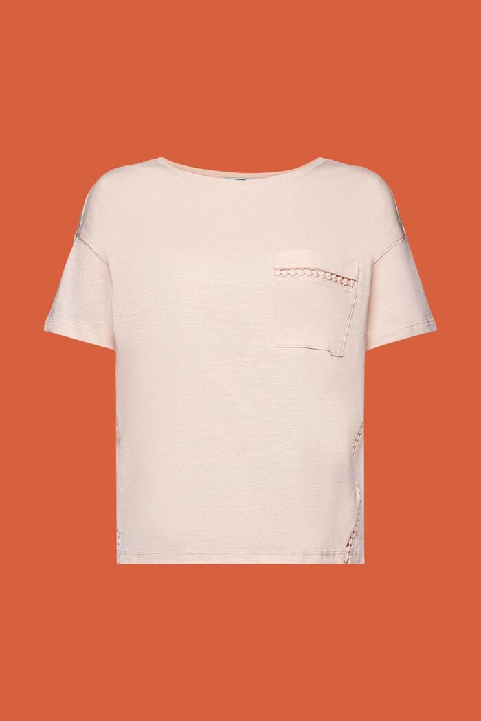 T-Shirt mit Spitzenbändern, 100 % Baumwolle, PASTEL PINK, detail image number 6