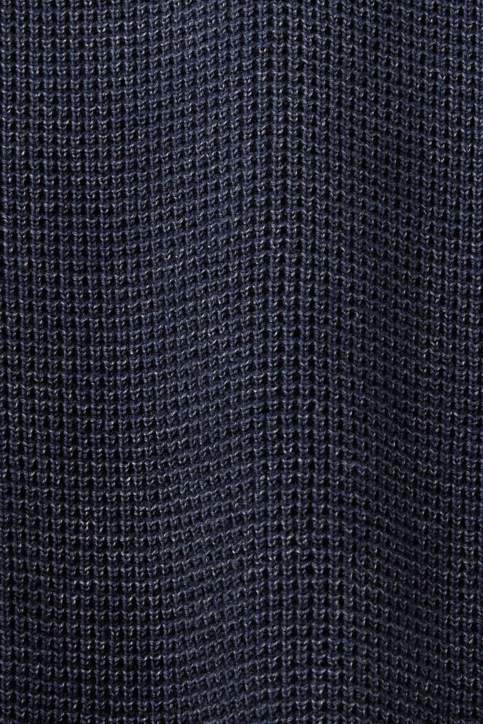 Pullover mit halbem Zipper, 100 % Baumwolle, NAVY, detail image number 4