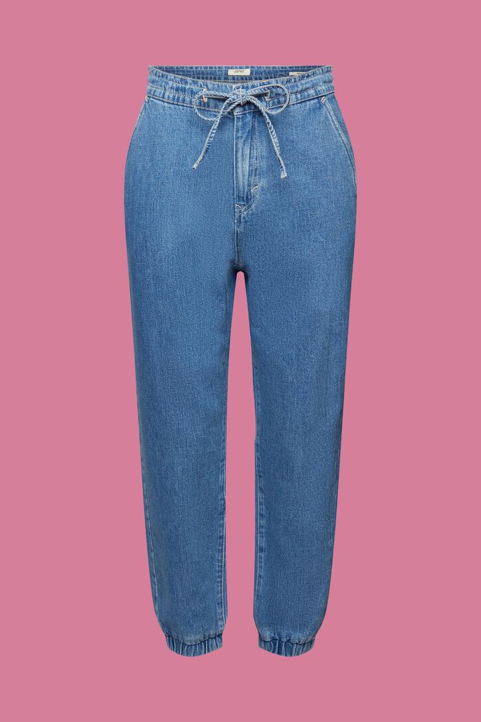 Denim-Jeans im Jogger-Style, BLUE LIGHT WASHED, detail image number 7