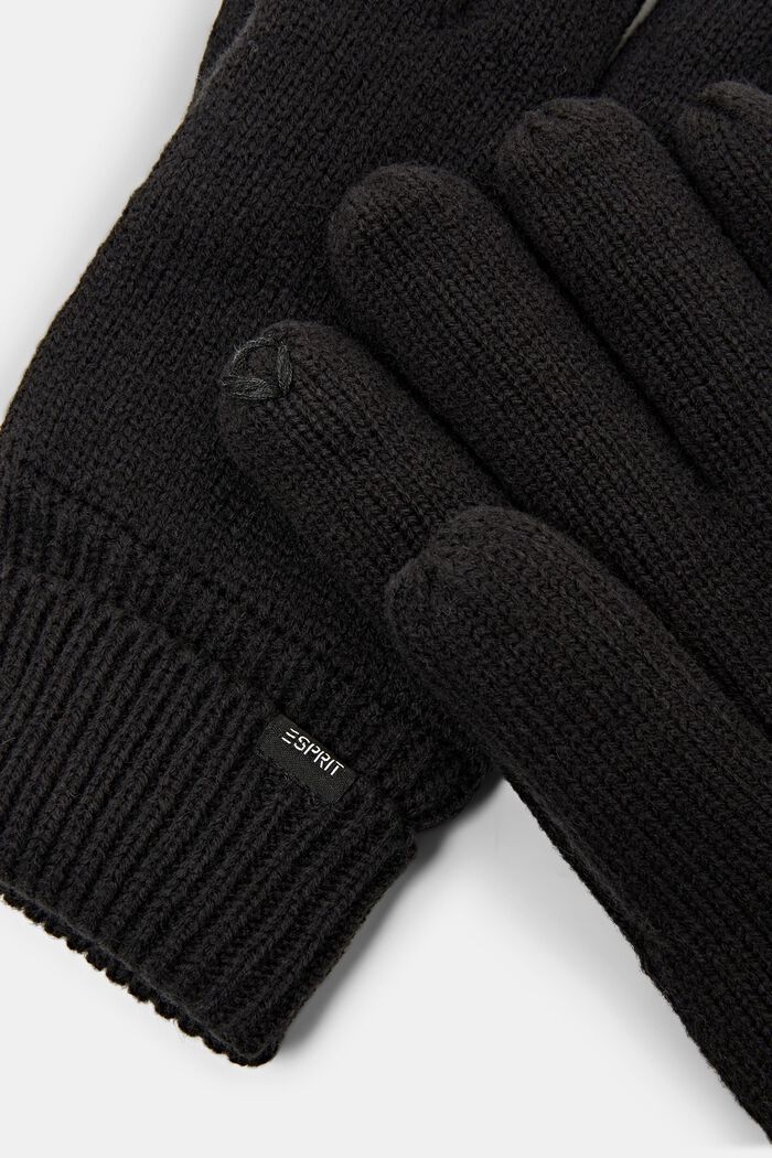 Handschuhe aus Wollgemisch mit 3M™ Thinsulate™, BLACK, detail image number 1