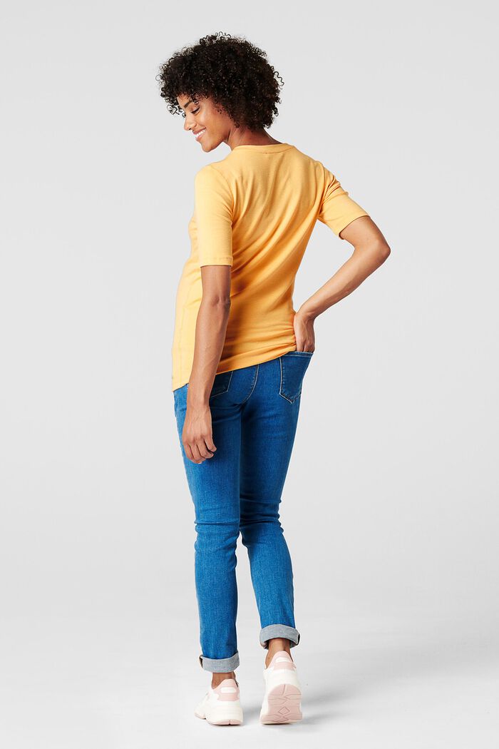 Stretch-Shirt mit Organic Cotton, DUSTY YELLOW, detail image number 1