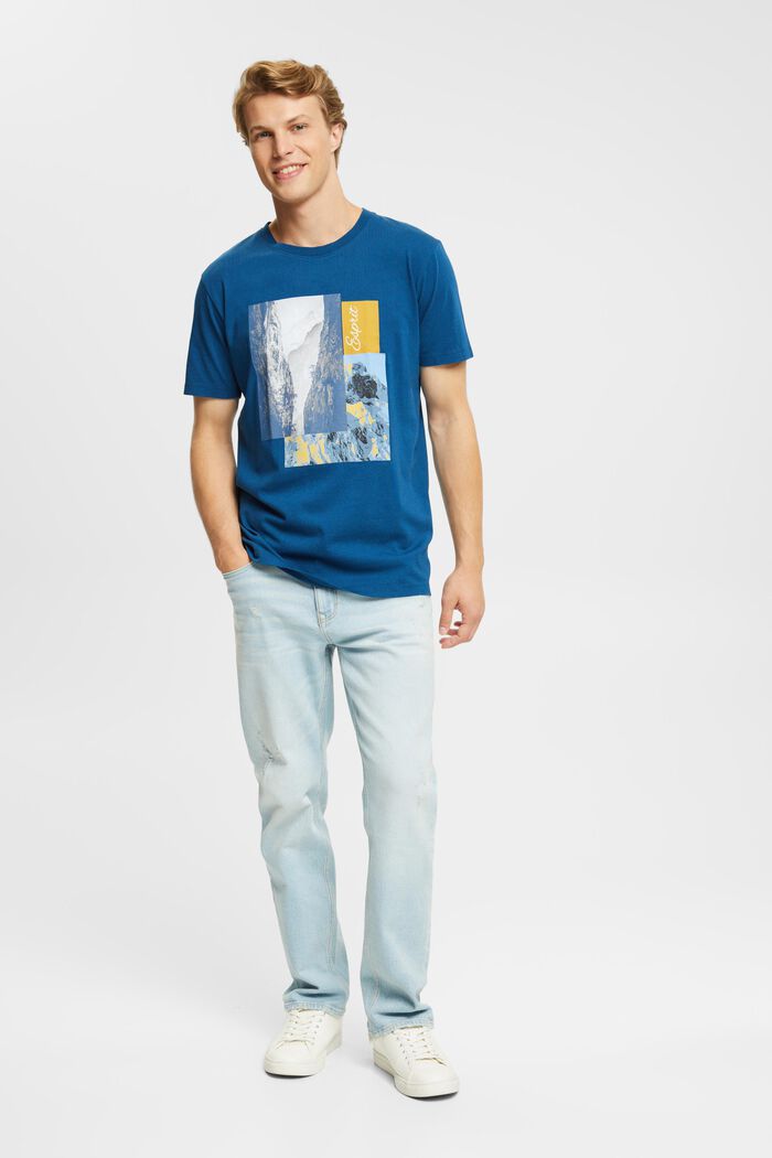 T-Shirt mit Print, PETROL BLUE, detail image number 4