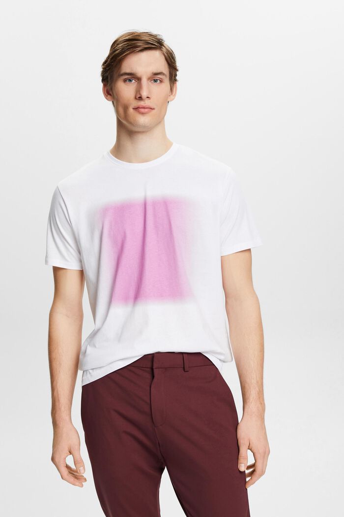 Baumwoll-T-Shirt mit Print, WHITE, detail image number 0
