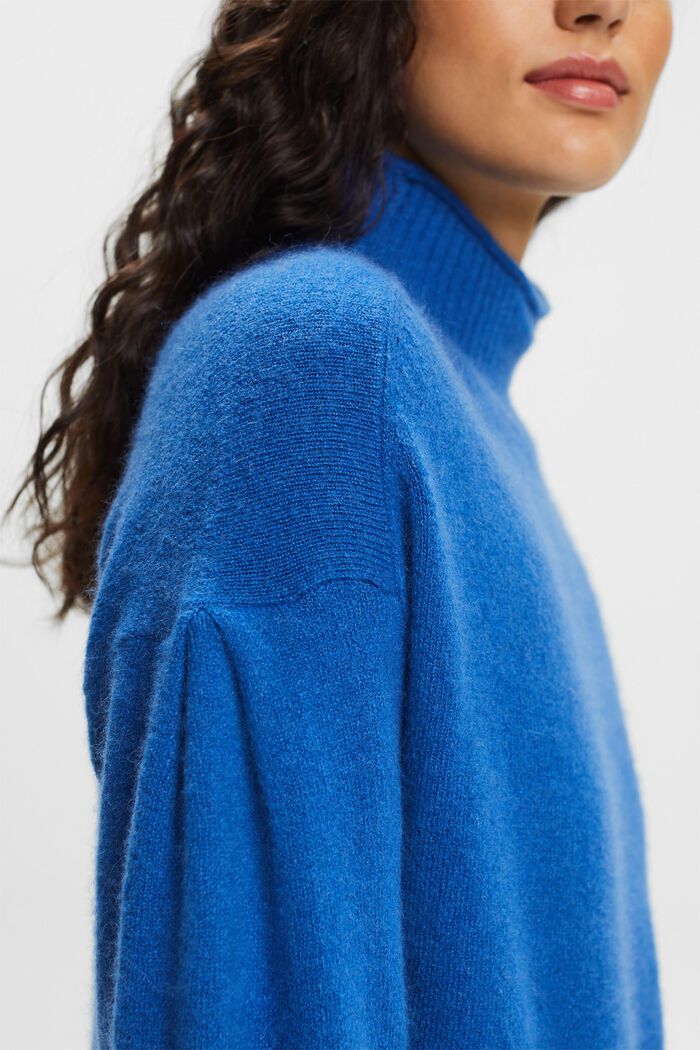 Pullover mit Stehkragen, BRIGHT BLUE, detail image number 2