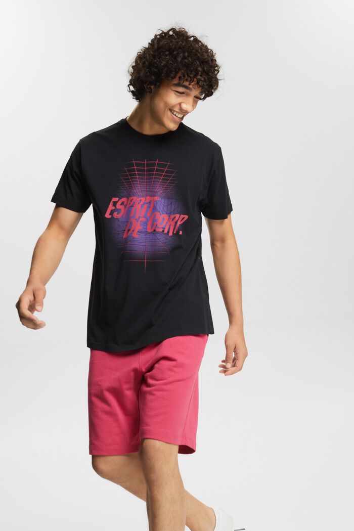Jersey-T-Shirt mit Print, BLACK, detail image number 4