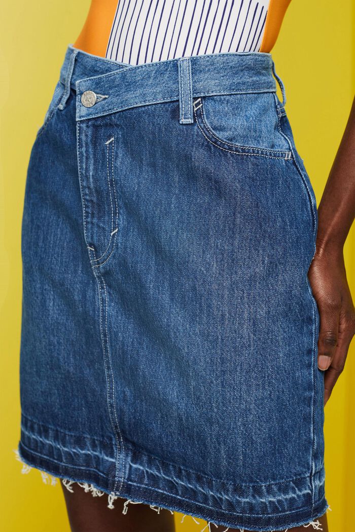 Jeans-Minirock mit asymmetrischem Saum, BLUE DARK WASHED, detail image number 2