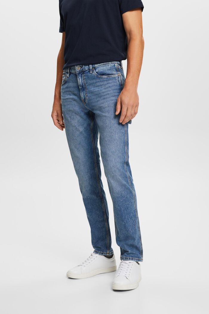 Recycelt: Carpenter-Jeans mit geradem Bein, BLUE MEDIUM WASHED, detail image number 0