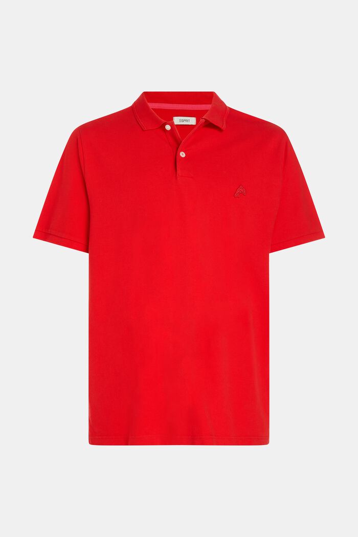 Klassisches Tennis-Poloshirt mit Dolphin-Batch, RED, overview
