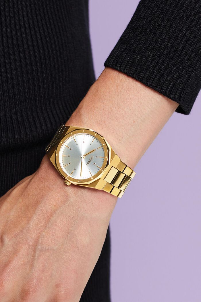 Armbanduhr aus Edelstahl - gold