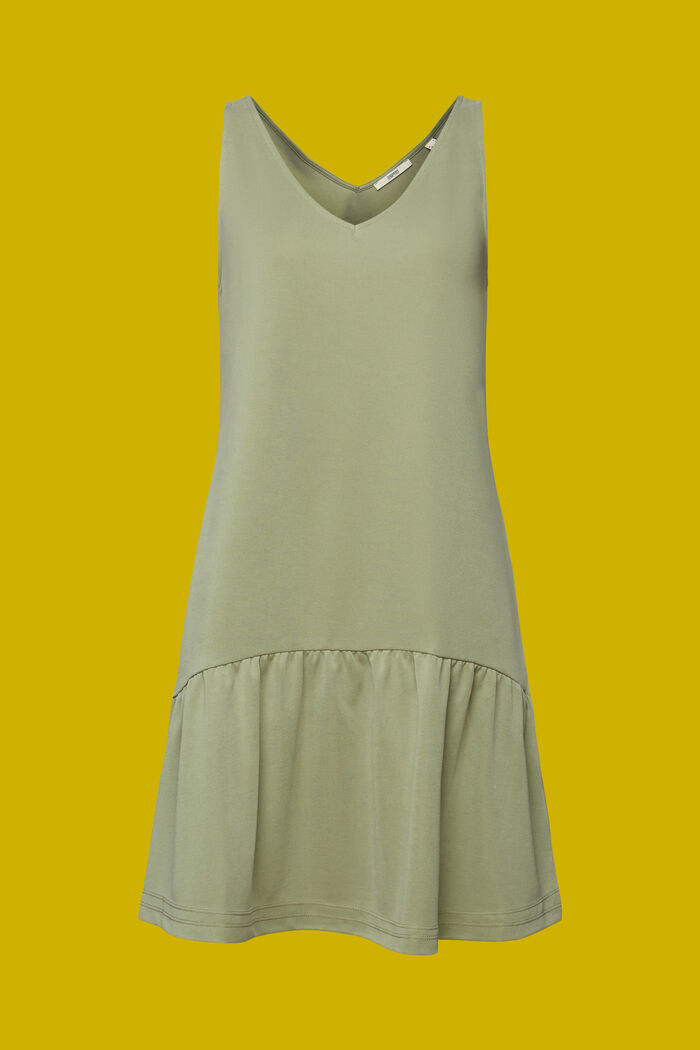 Jerseykleid mit Volantsaum, TENCEL™, LIGHT KHAKI, detail image number 6