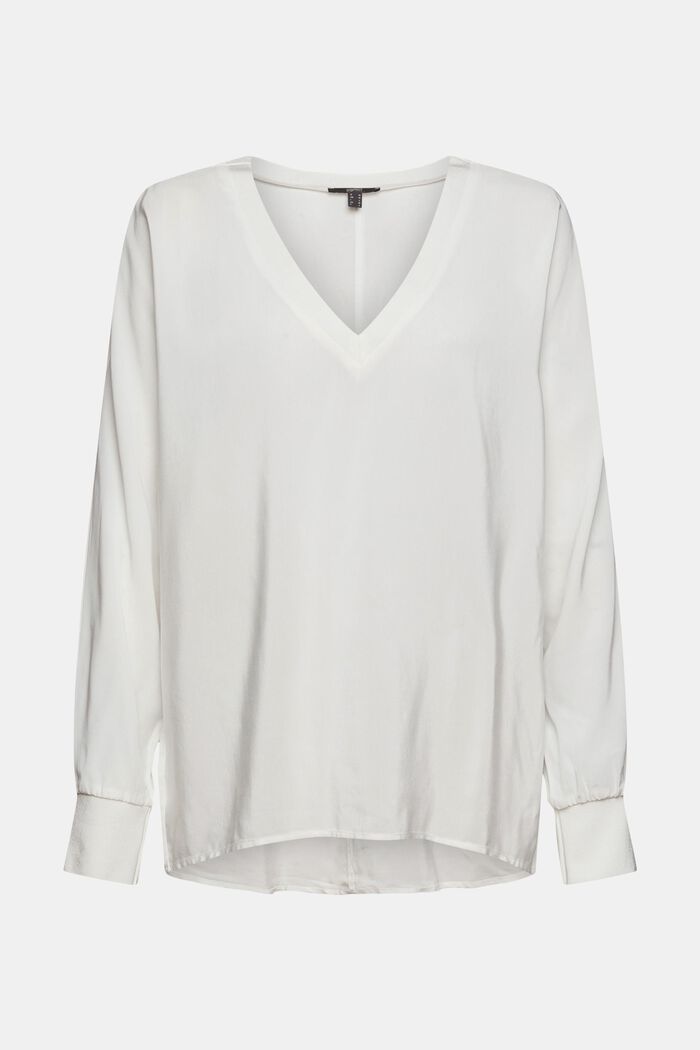 Oversize-Bluse mit LENZING™ ECOVERO™, OFF WHITE, detail image number 2
