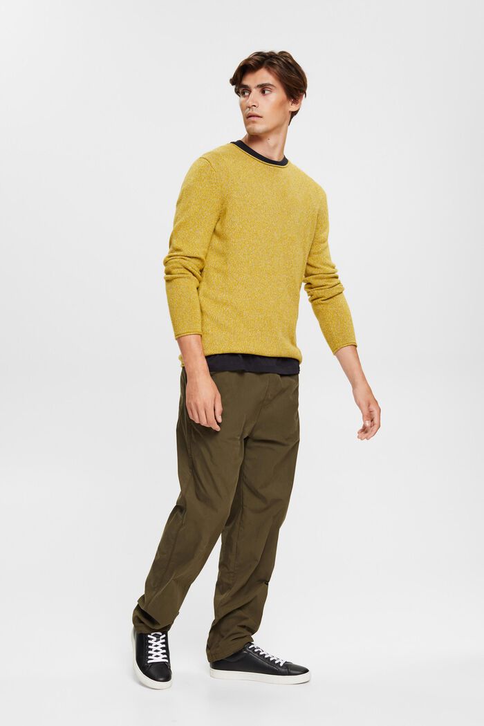 Melierter Pullover, DUSTY YELLOW, detail image number 4
