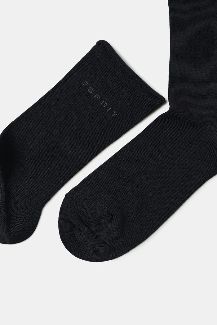 Socken mit Rollbündchen aus Baumwoll-Mix, BLACK, detail image number 1