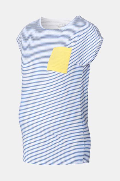 T-Shirt mit Streifen, Bio-Baumwolle, SHIRT BLUE, overview