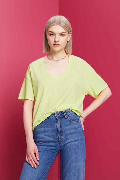 Oversize Cropped-T-Shirt, 100 % Baumwolle
