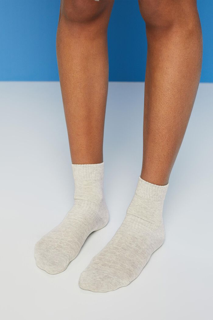 3er-Pack Gerippte Socken aus Bio-Baumwolle mit mittelhohem Schaft, GREY, detail image number 1