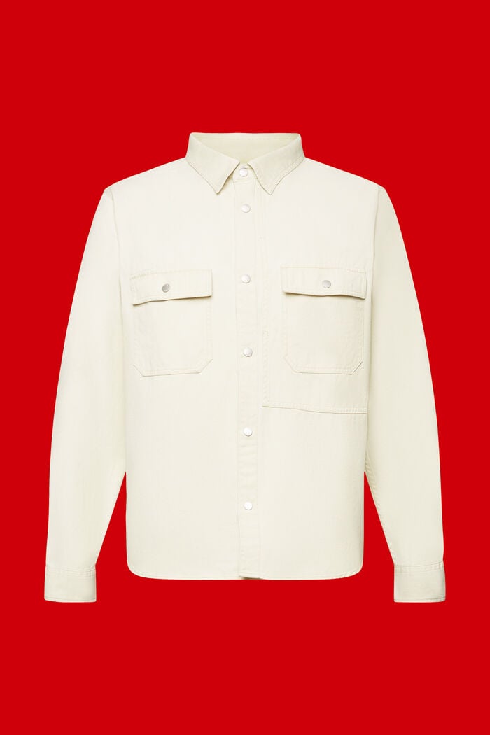 Twill-Overshirt, 100 % Baumwolle, BEIGE, detail image number 7